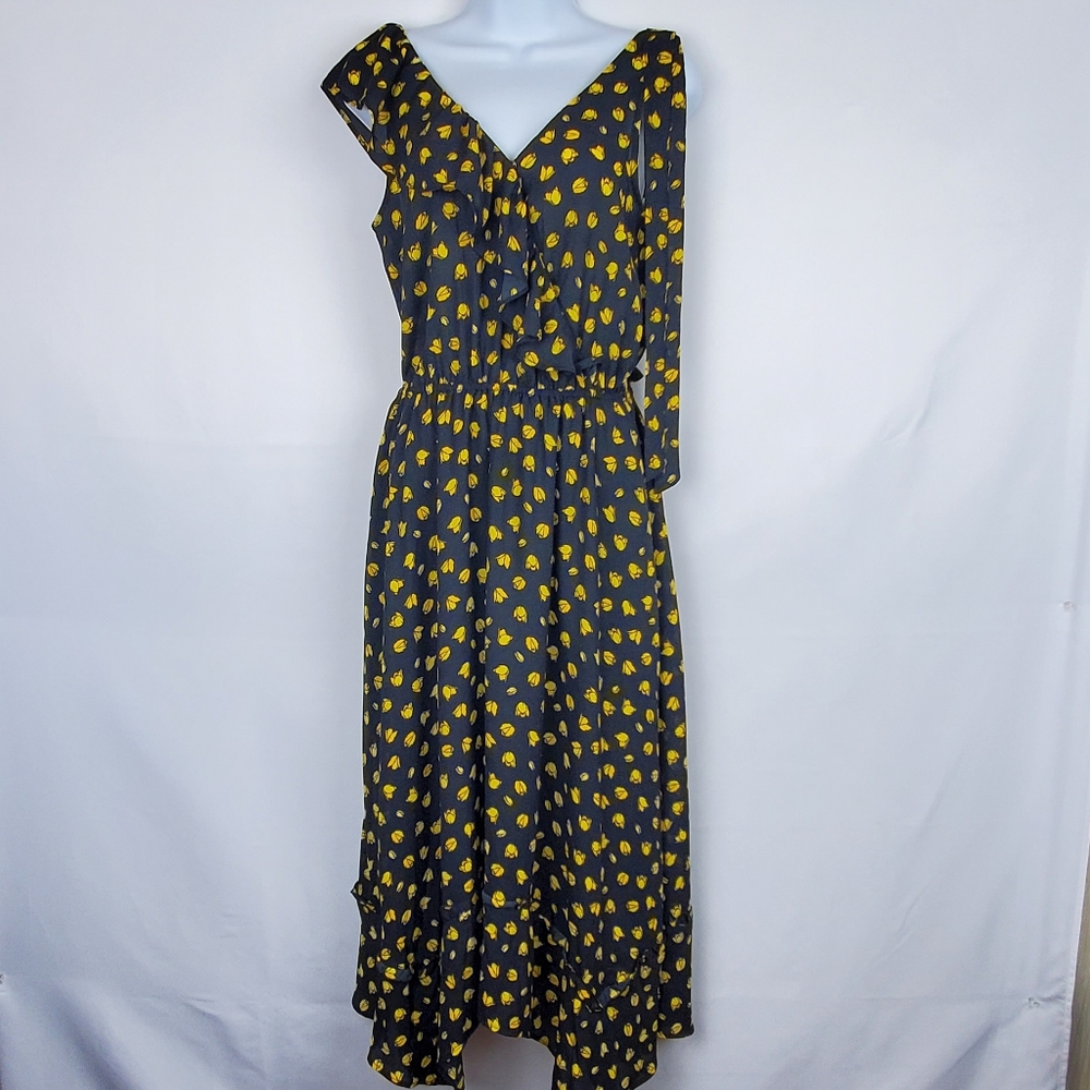 Who What Wear Black Floral Dress XS - Picture 4 of 16